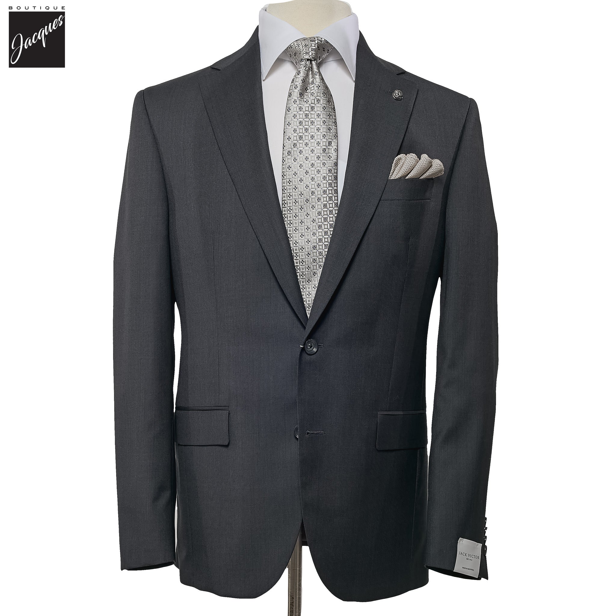 Charcoal Gray Solid Wool Esprit Modern Fit Suit - Jack Victor