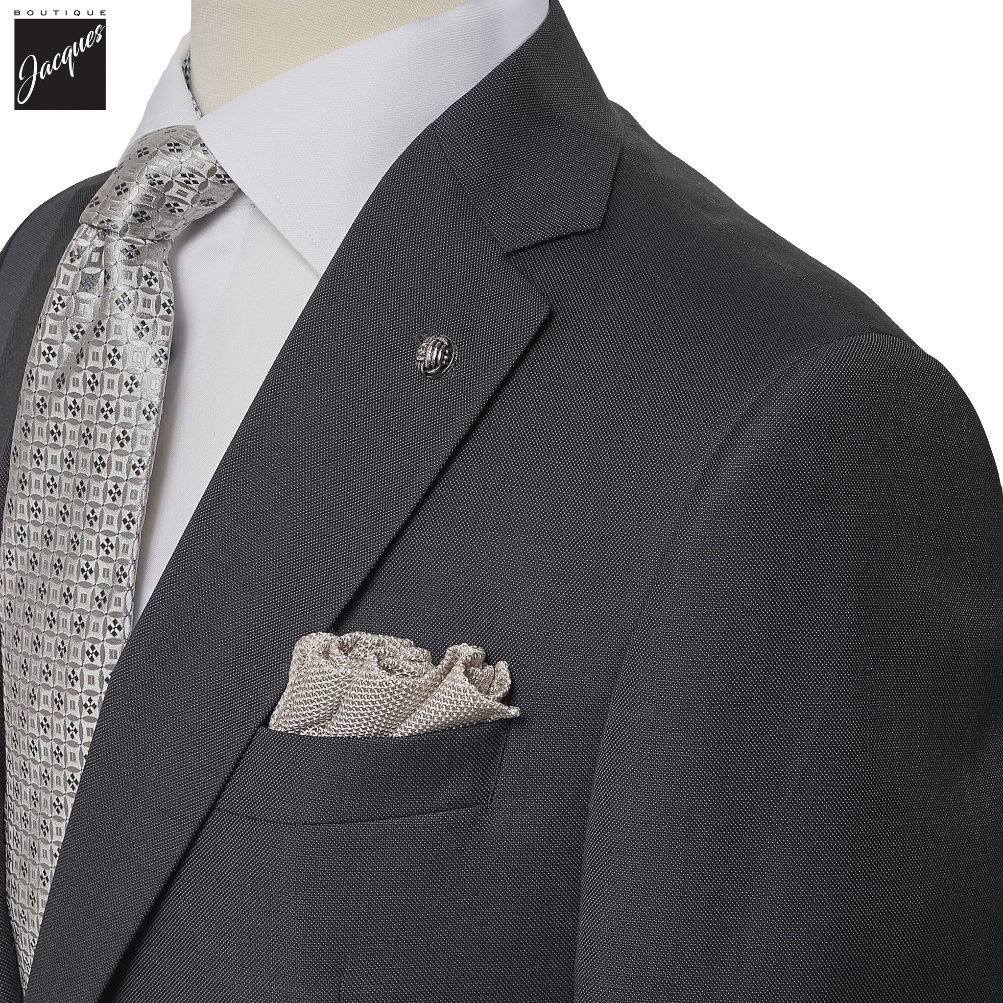 Charcoal Gray Solid Wool Esprit Modern Fit Suit - Jack Victor