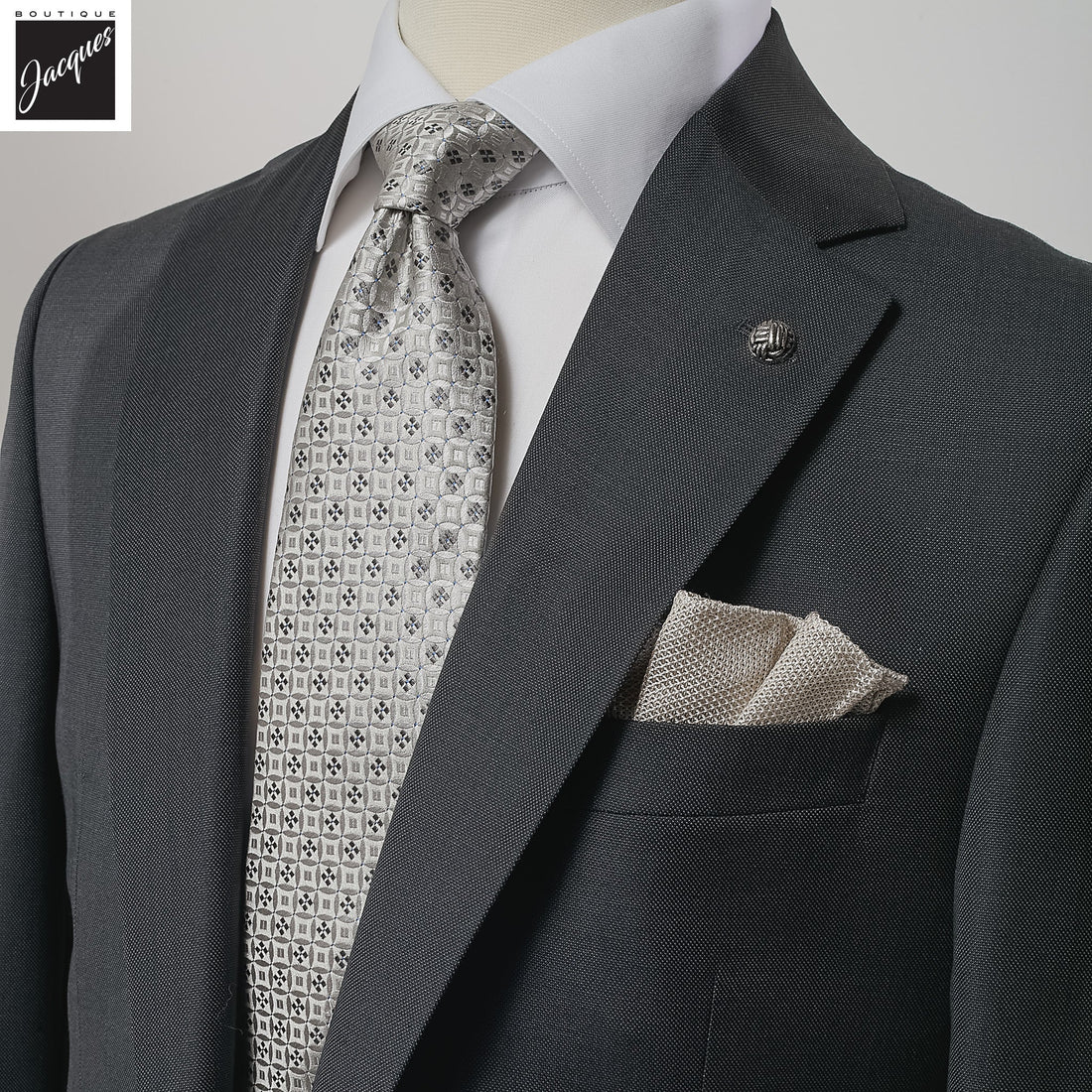 Charcoal Gray Solid Wool Esprit Modern Fit Suit - Jack Victor