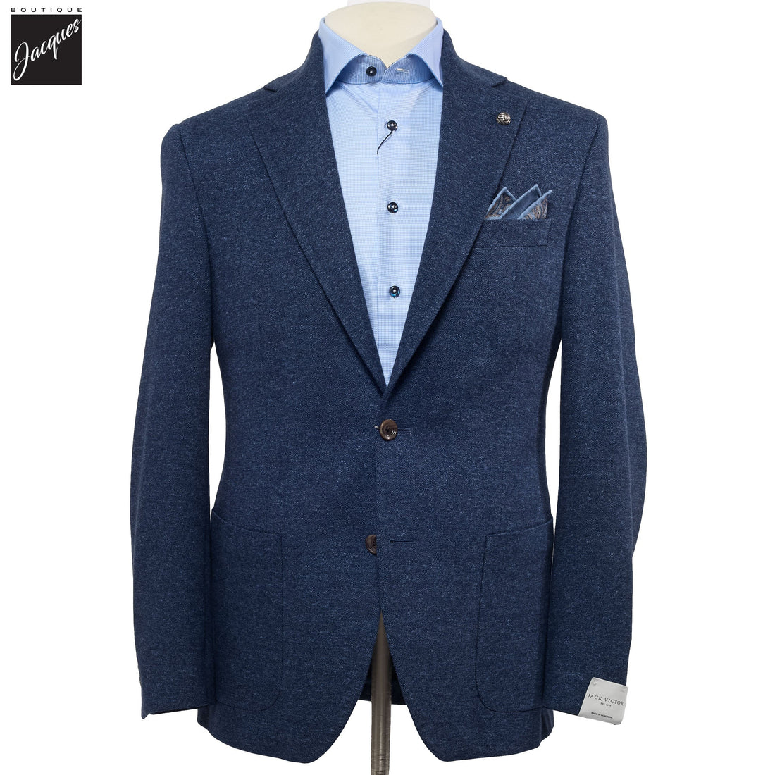 Blue Wool Stretch Hampton Contemporary Fit Jacket - Jack Victor