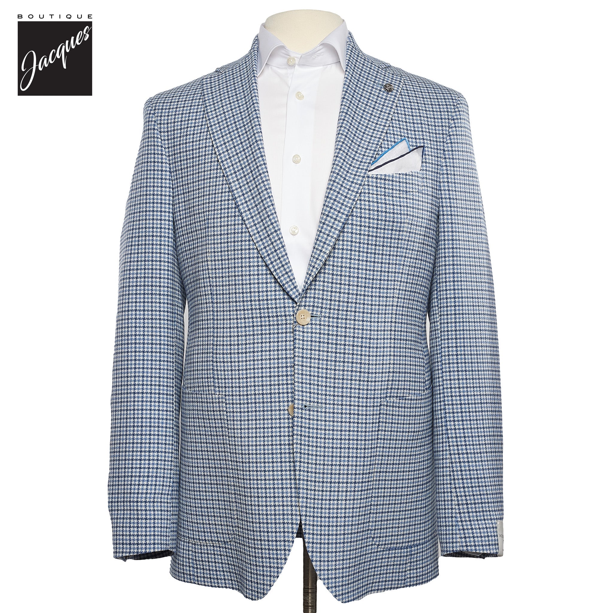 Blue Wool-Stretch Comfortwear Hampton Contemporary Sport Jacket - Jack Victor - Boutique Jacques Last Call