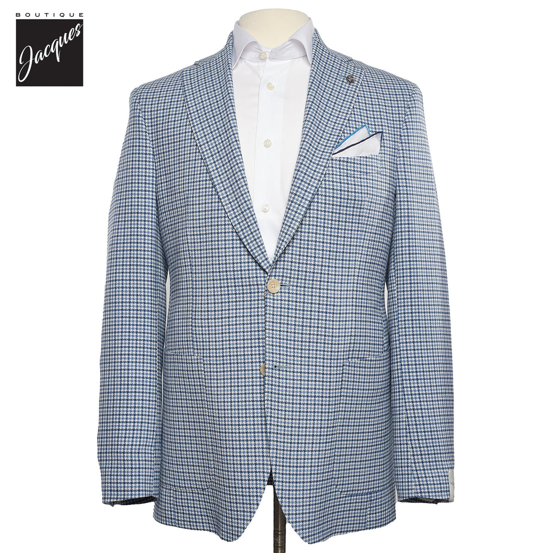 Blue Wool-Stretch Comfortwear Hampton Contemporary Sport Jacket - Jack Victor - Boutique Jacques Last Call