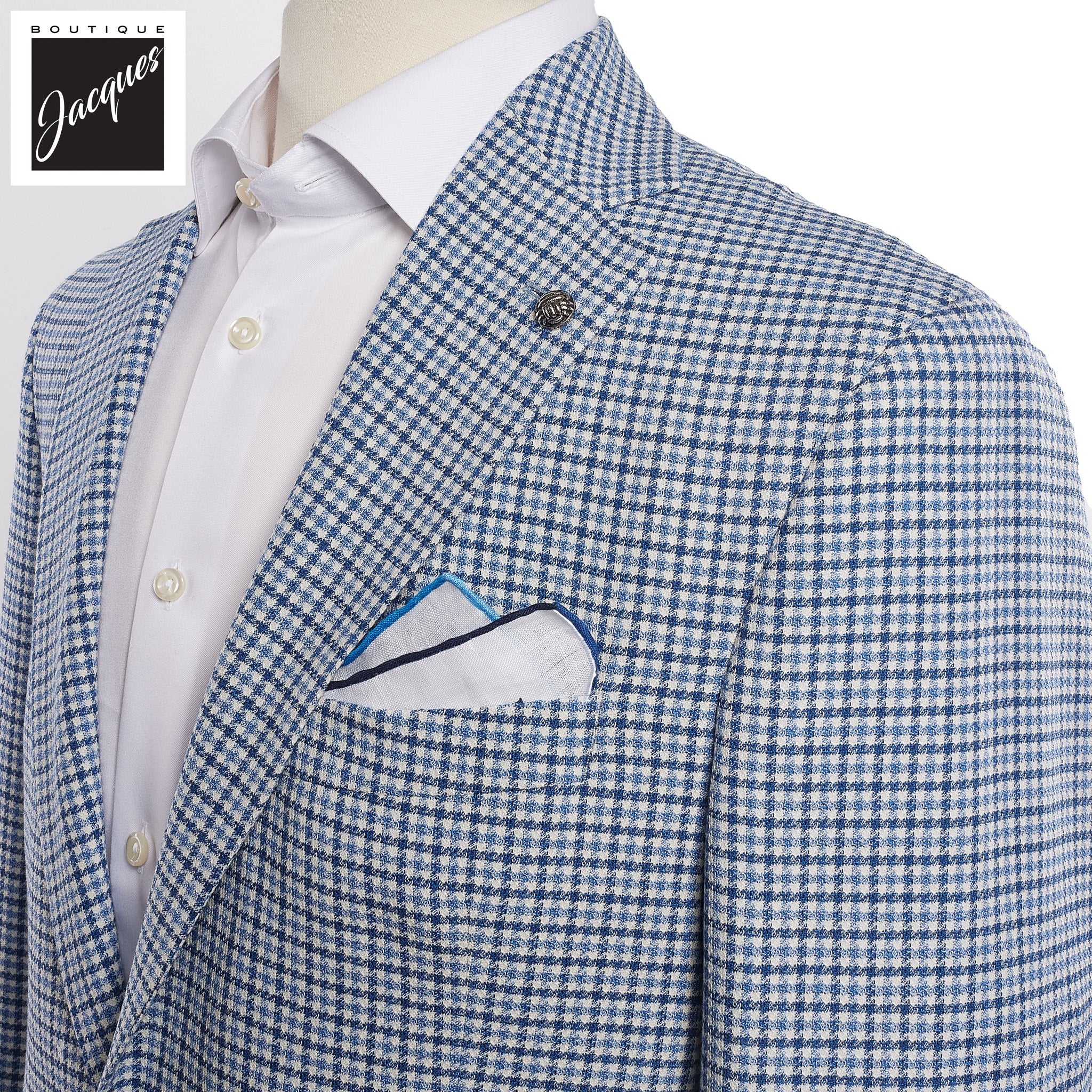 Blue Wool-Stretch Comfortwear Hampton Contemporary Sport Jacket - Jack Victor - Boutique Jacques Last Call