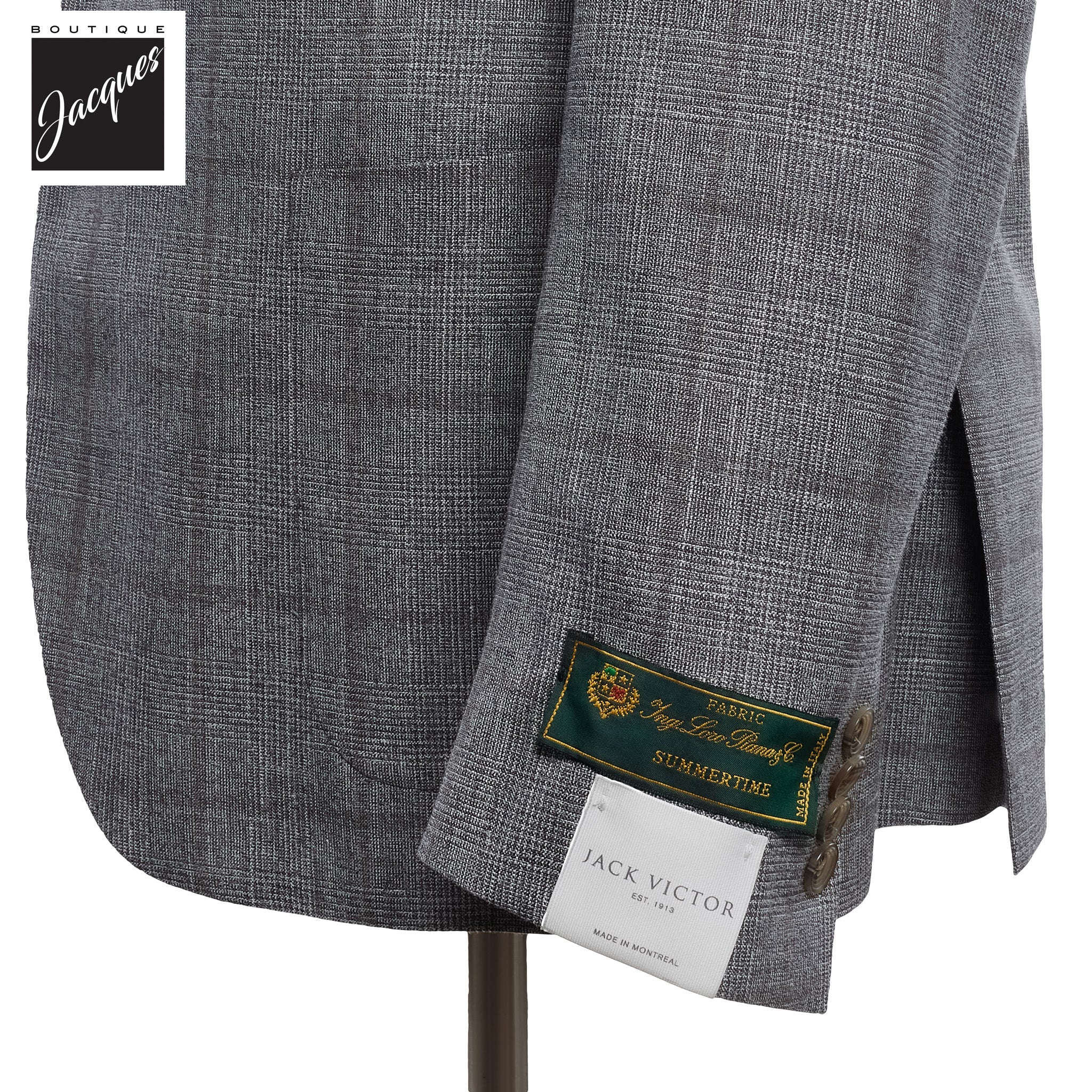 Gray Check Irving Contemporary Fit Wool Suit - Jack Victor - Boutique Jacques Last Call