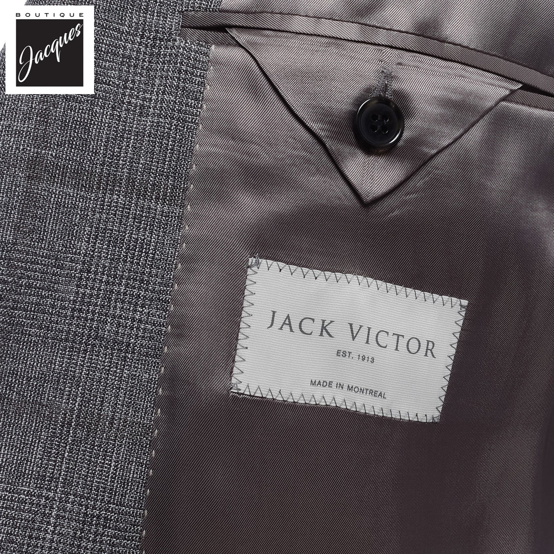 Gray Check Irving Contemporary Fit Wool Suit - Jack Victor - Boutique Jacques Last Call
