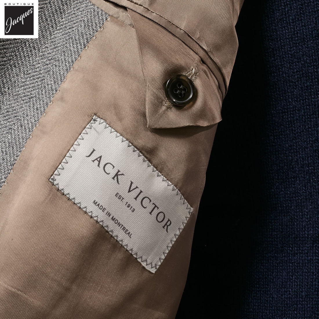 Gray Herringbone Morton Contemporary Fit Unconstructed Wool Blend Sport Jacket - Jack Victor