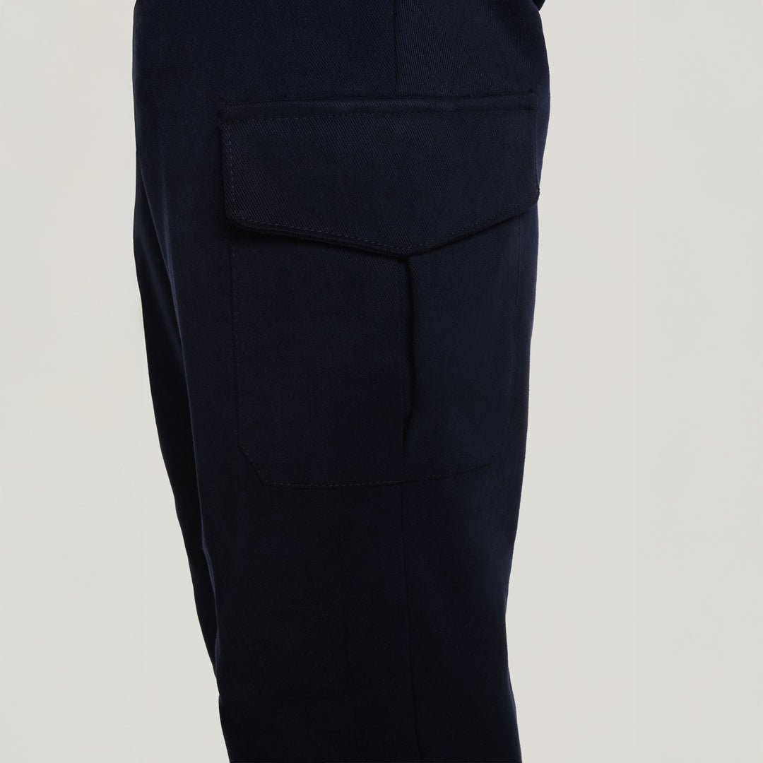 Blue Jona Brushed Cotton Modern Fit Cargo Chino Pants - Jack Victor - Boutique Jacques Last Call