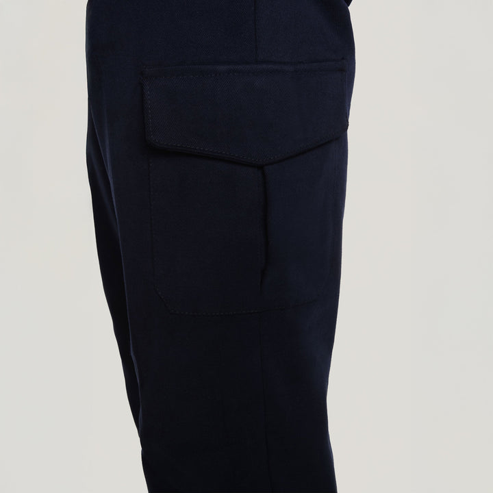 Blue Jona Brushed Cotton Modern Fit Cargo Chino Pants - Jack Victor - Boutique Jacques Last Call