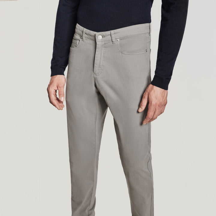 Putty Jackie Brushed Cotton Modern Fit Five Pocket Pants - Jack Victor