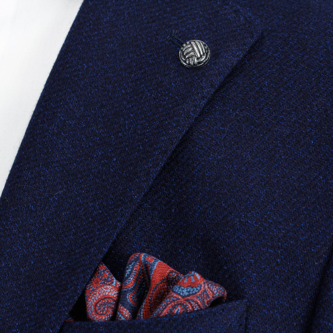 Blue Melange Mcallen Contemporary Fit Wool Sport Coat - Jack Victor