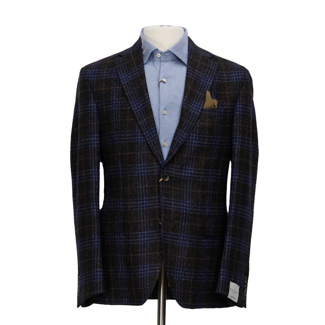 Blue and Brown Plaid Unconstructed McAllen Contemporary Fit Sport Jacket - Jack Victor