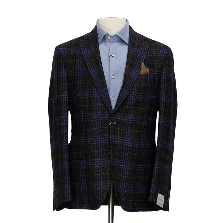 Blue and Brown Plaid Unconstructed McAllen Contemporary Fit Sport Jacket - Jack Victor