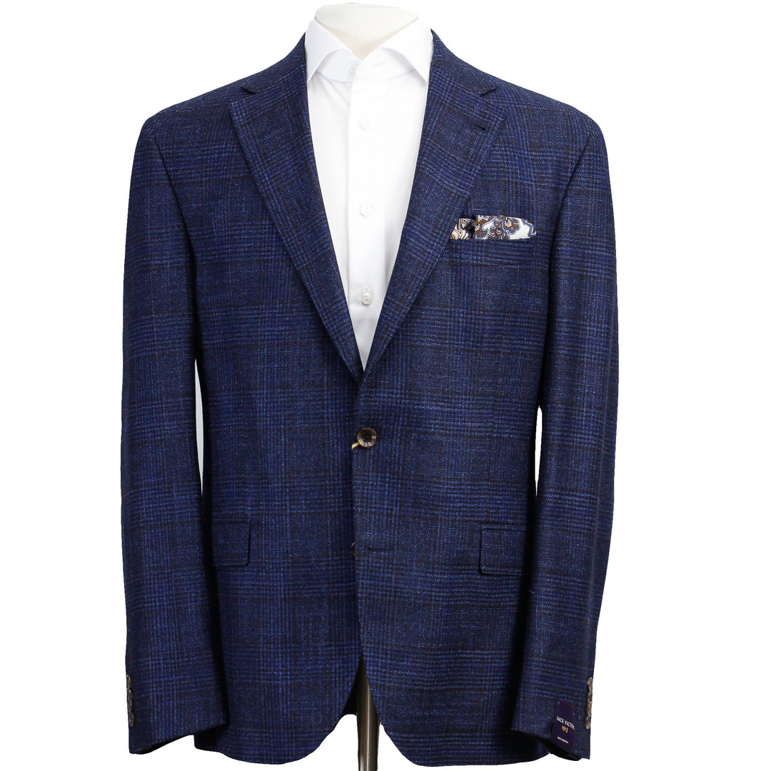 Blue Prince of Wales Check McAllen Contemporary Fit Sport Coat - Jack Victor - Boutique Jacques Last Call