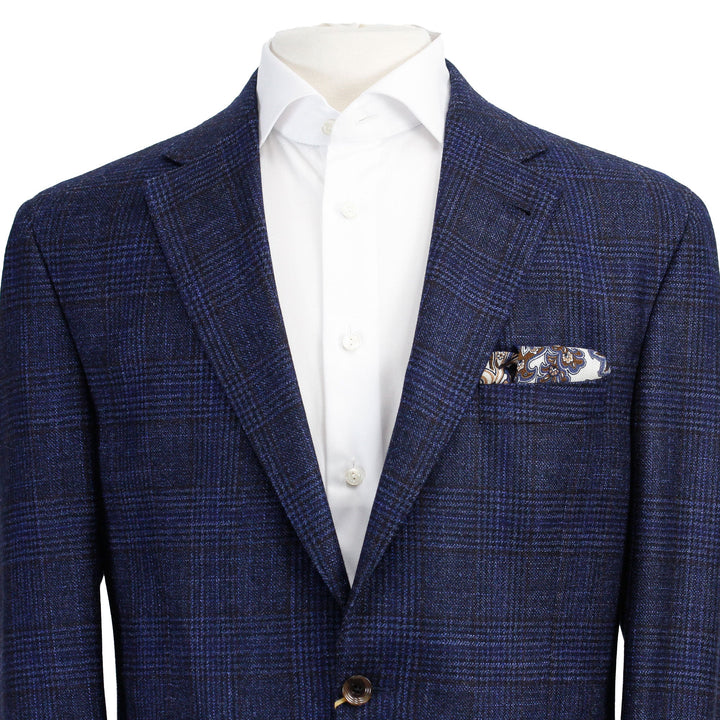 Blue Prince of Wales Check McAllen Contemporary Fit Sport Coat - Jack Victor - Boutique Jacques Last Call