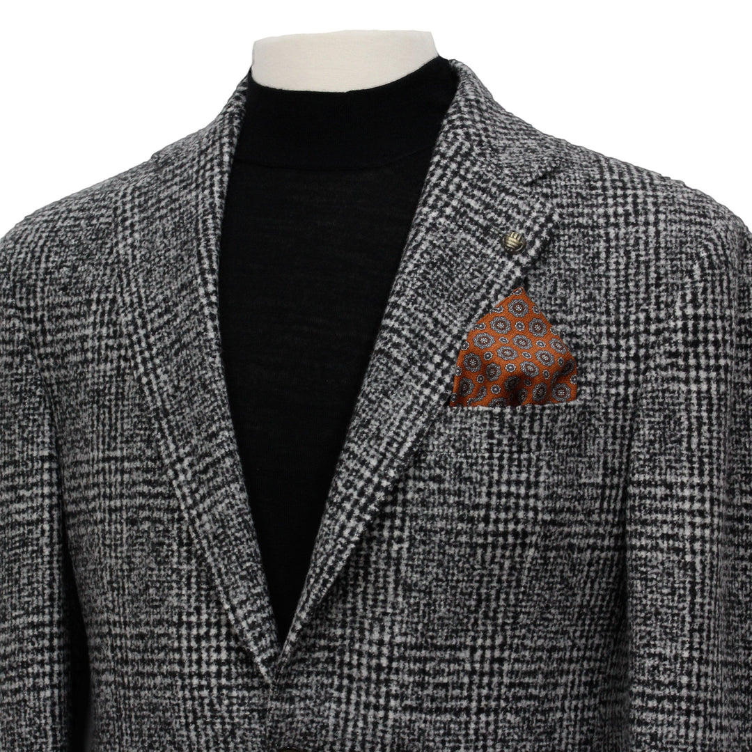 Gray Check Contemporary Fit Wool Silk Sport Jacket - Jack Victor - Boutique Jacques Last Call