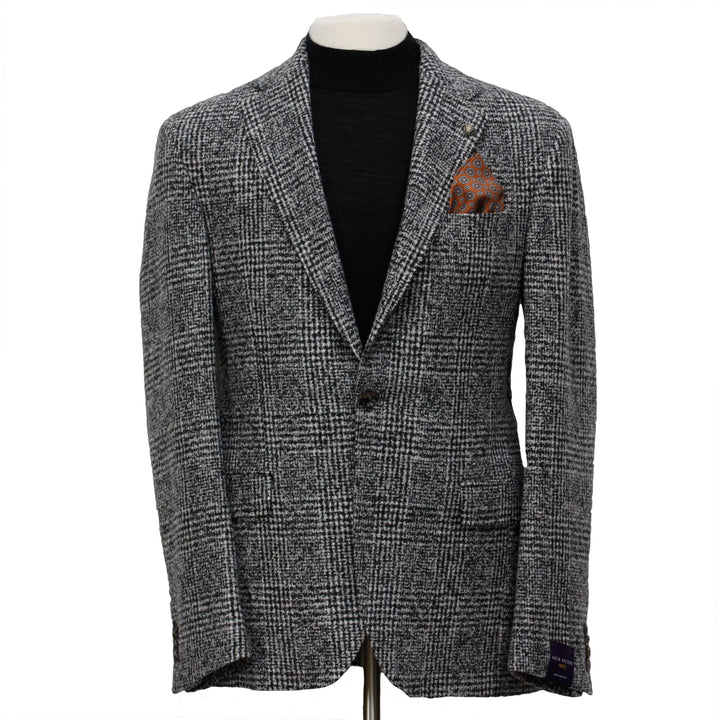Gray Check Contemporary Fit Wool Silk Sport Jacket - Jack Victor - Boutique Jacques Last Call