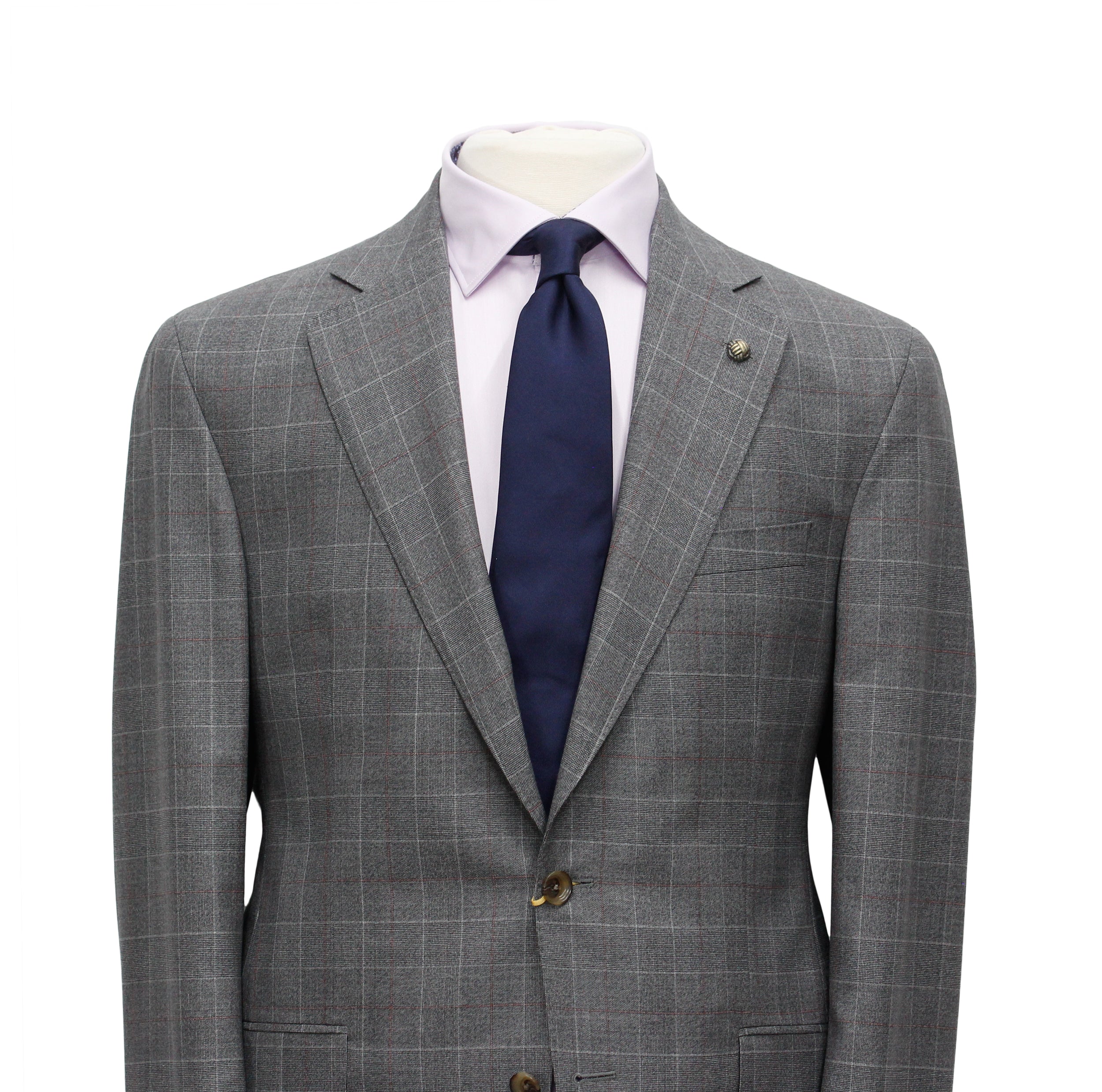 Gray Fine Prince of Wales Check Mason Contemporary Fit Suit - Jack Victor - Boutique Jacques Last Call