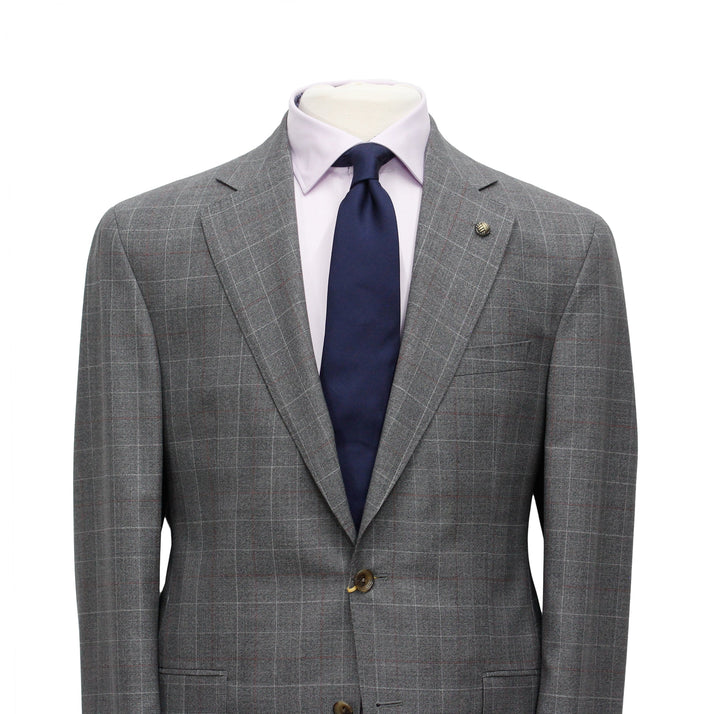 Gray Fine Prince of Wales Check Mason Contemporary Fit Suit - Jack Victor