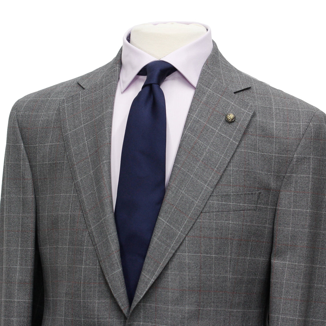 Gray Fine Prince of Wales Check Mason Contemporary Fit Suit - Jack Victor