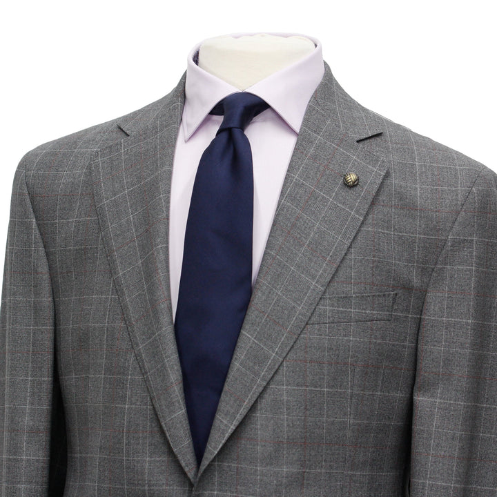 Gray Fine Prince of Wales Check Mason Contemporary Fit Suit - Jack Victor