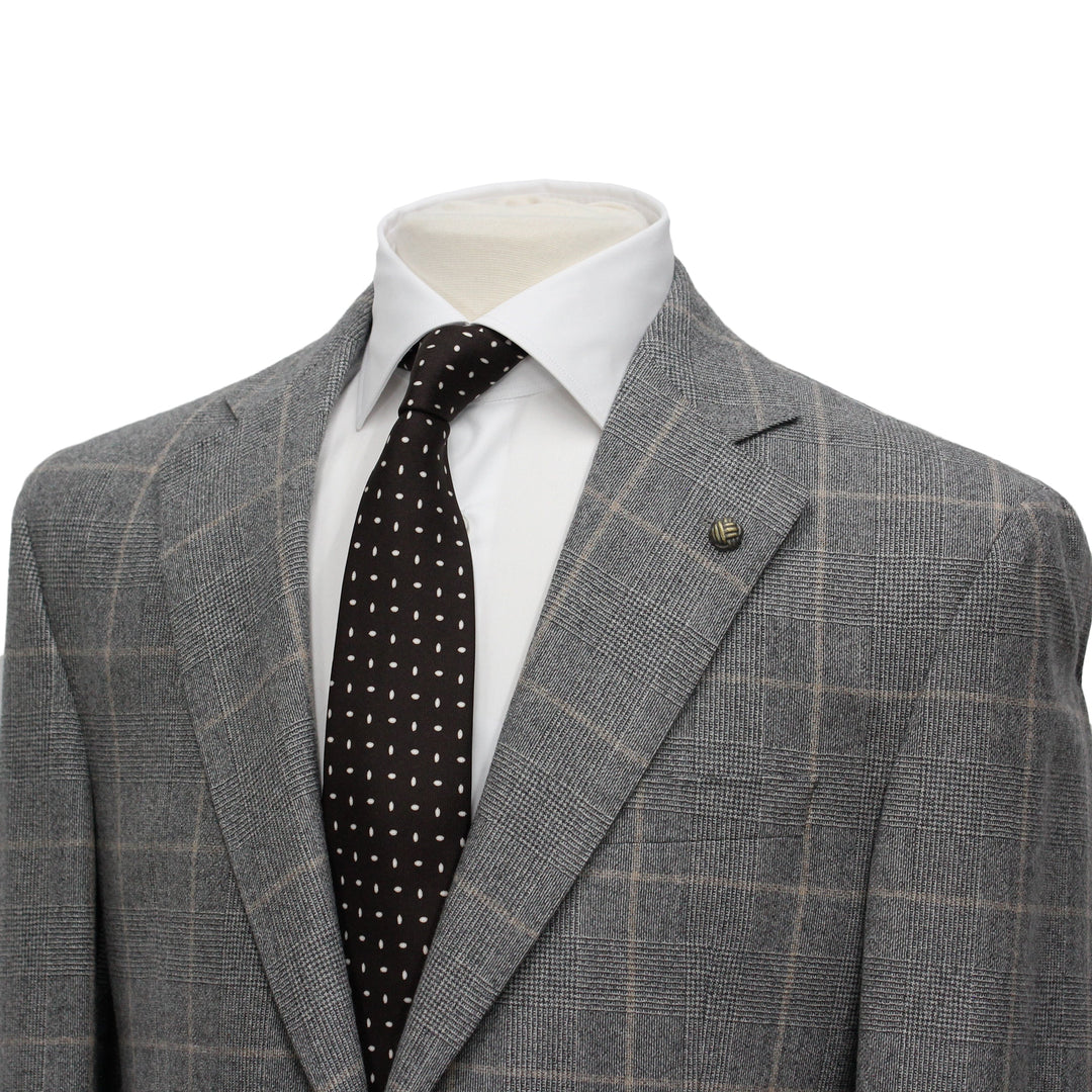 Gray Prince of Wales Check Mason Contemporary Fit DRAGO Wool Suit - Jack Victor - Boutique Jacques Last Call