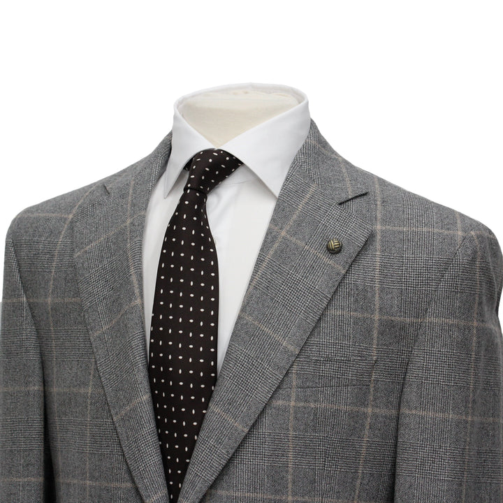Gray Prince of Wales Check Mason Contemporary Fit DRAGO Wool Suit - Jack Victor - Boutique Jacques Last Call