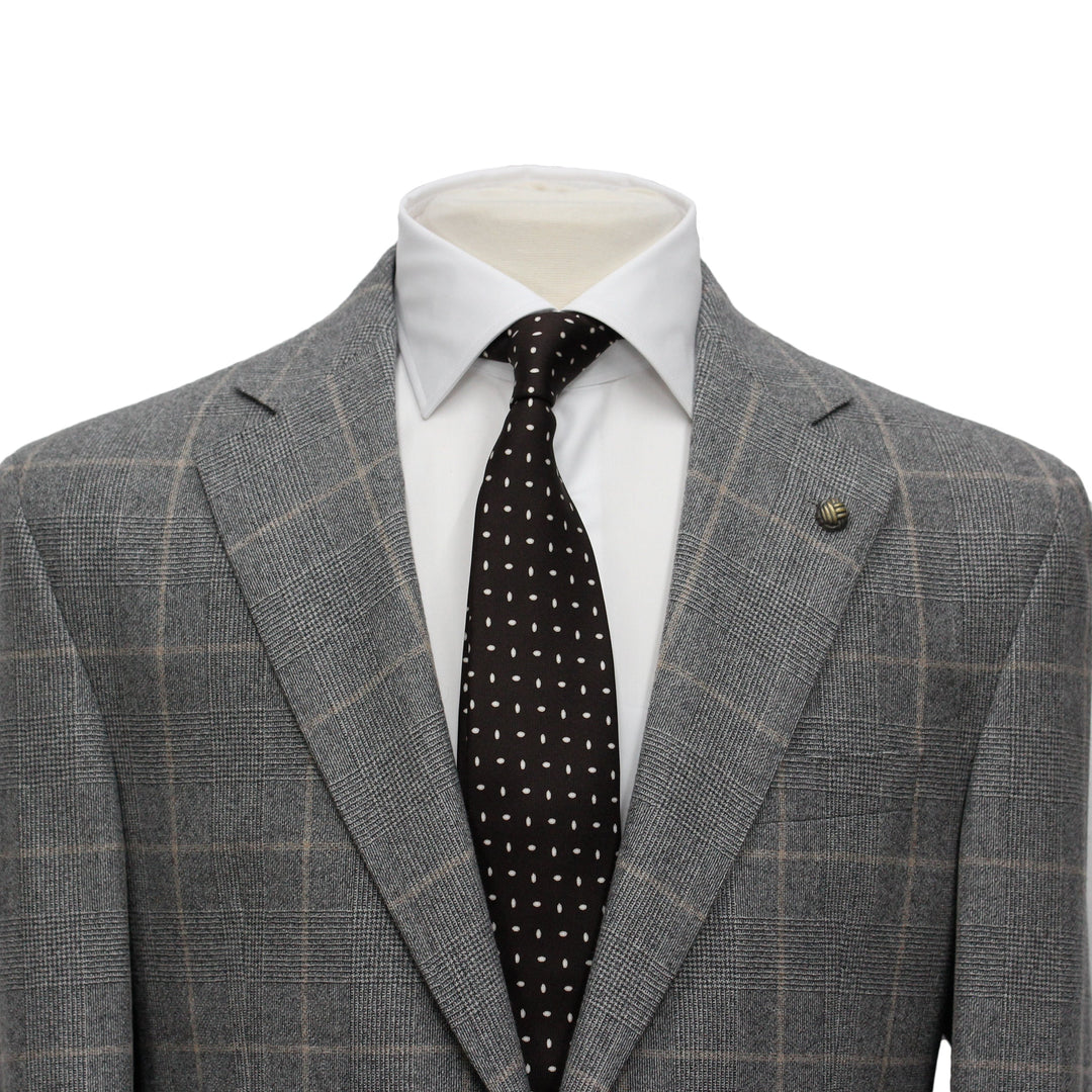 Gray Prince of Wales Check Mason Contemporary Fit DRAGO Wool Suit - Jack Victor - Boutique Jacques Last Call