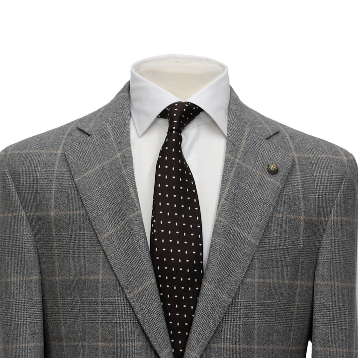 Gray Prince of Wales Check Mason Contemporary Fit DRAGO Wool Suit - Jack Victor - Boutique Jacques Last Call