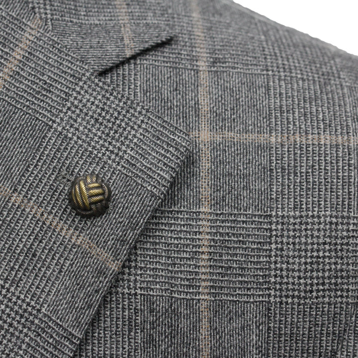 Gray Prince of Wales Check Mason Contemporary Fit DRAGO Wool Suit - Jack Victor - Boutique Jacques Last Call
