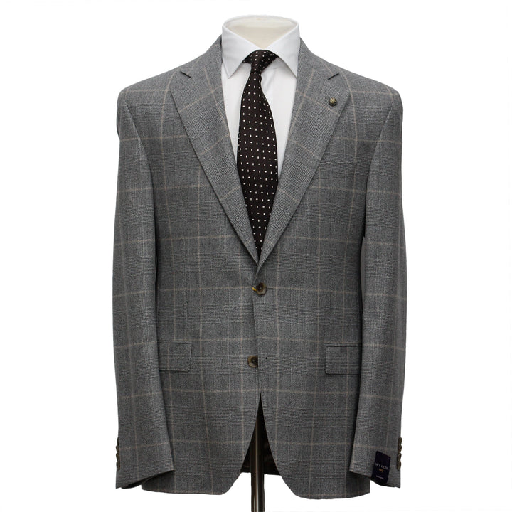 Gray Prince of Wales Check Mason Contemporary Fit DRAGO Wool Suit - Jack Victor - Boutique Jacques Last Call