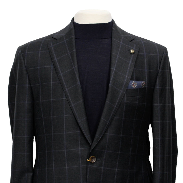 Charcoal Windowpane Check Essence Modern Fit - Jack Victor 1913 - Boutique Jacques Last Call