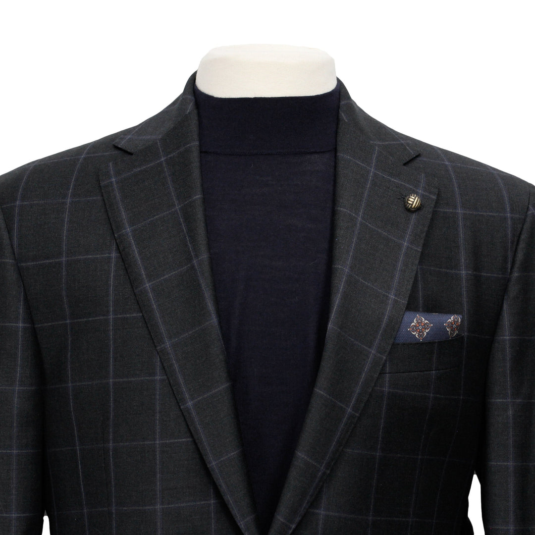 Charcoal Windowpane Check Essence Modern Fit - Jack Victor 1913 - Boutique Jacques Last Call