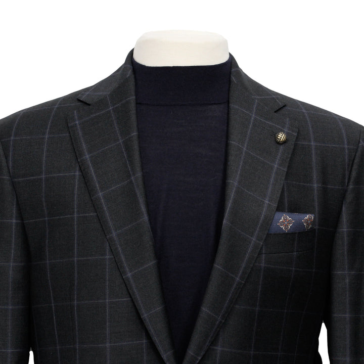 Charcoal Windowpane Check Essence Modern Fit - Jack Victor 1913 - Boutique Jacques Last Call