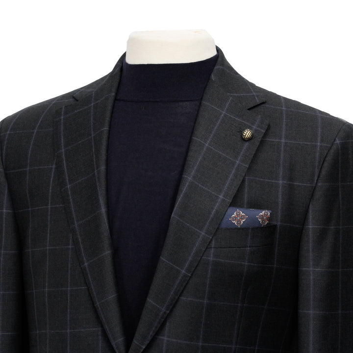Charcoal Windowpane Check Essence Modern Fit - Jack Victor 1913 - Boutique Jacques Last Call