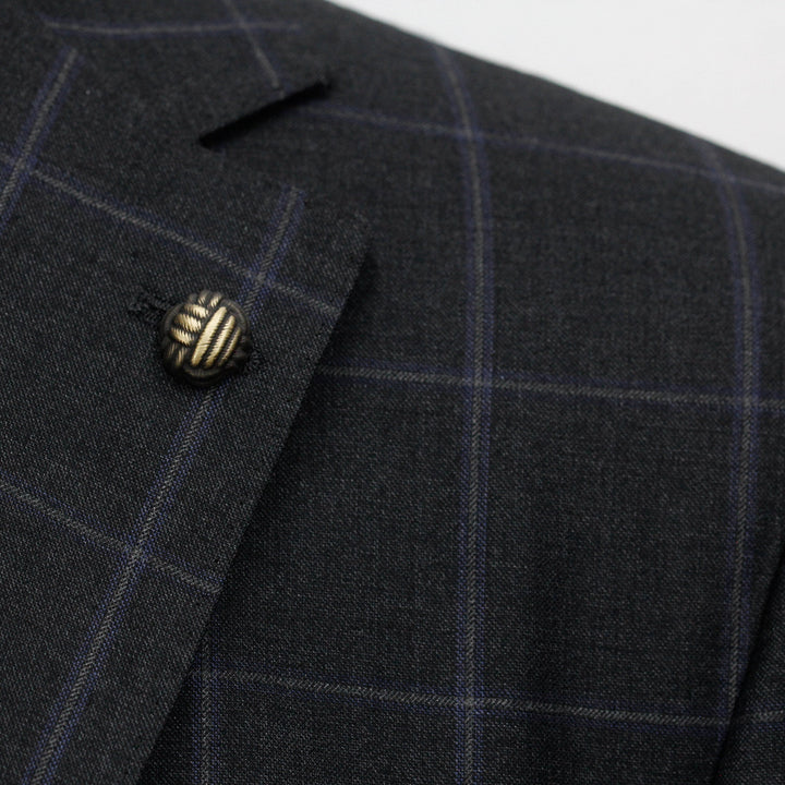 Charcoal Windowpane Check Essence Modern Fit - Jack Victor 1913 - Boutique Jacques Last Call
