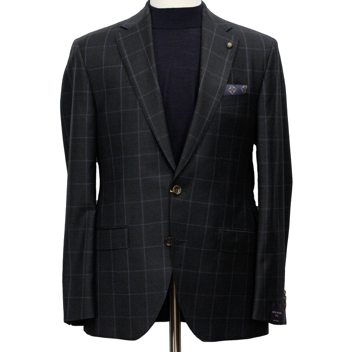 Charcoal Windowpane Check Essence Modern Fit - Jack Victor 1913 - Boutique Jacques Last Call