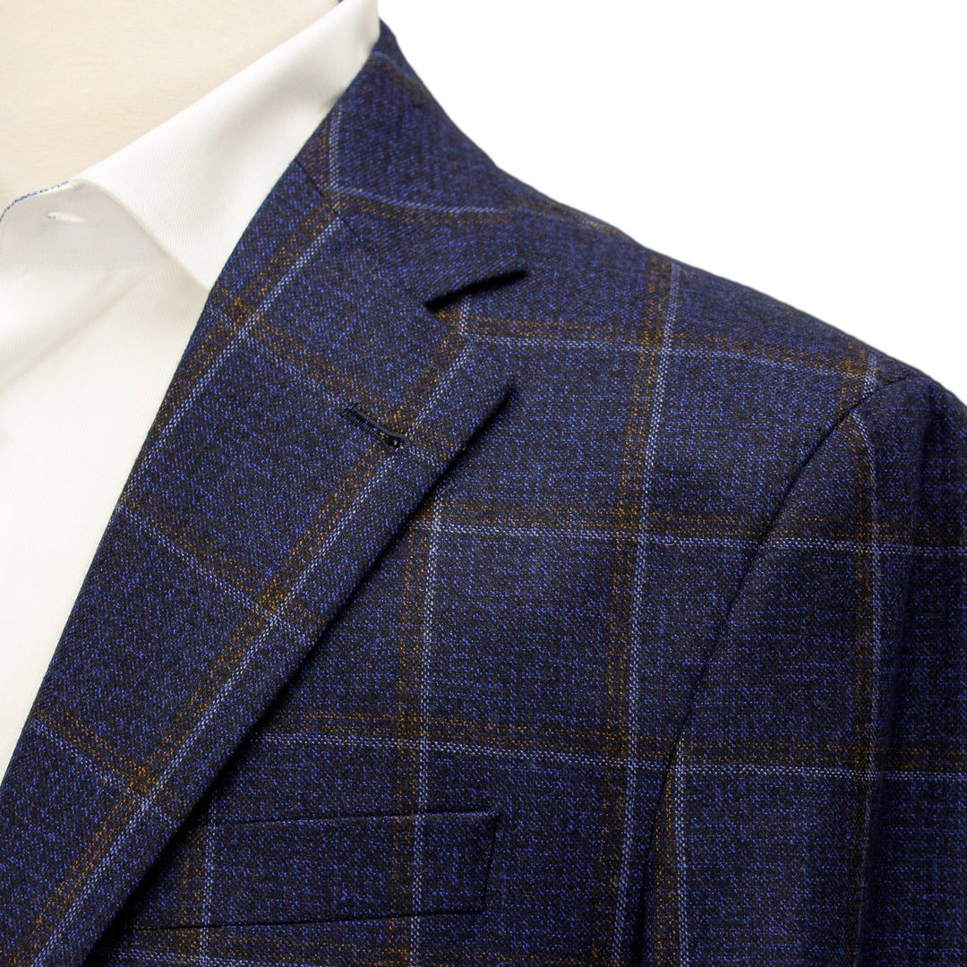 Blue Melange Check Midland Contemporary Fit Wool Sport Coat - Jack Victor - Boutique Jacques Last Call