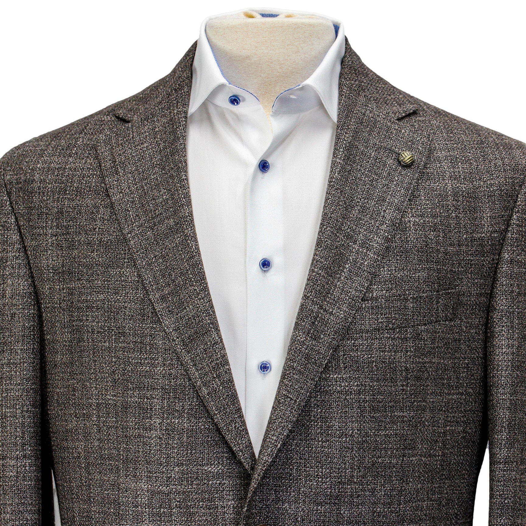 Brown Mélange Tweed Madison Contemporary Fit Wool Sport Coat Vitale Barberis - Jack Victor 1913 - Boutique Jacques International
