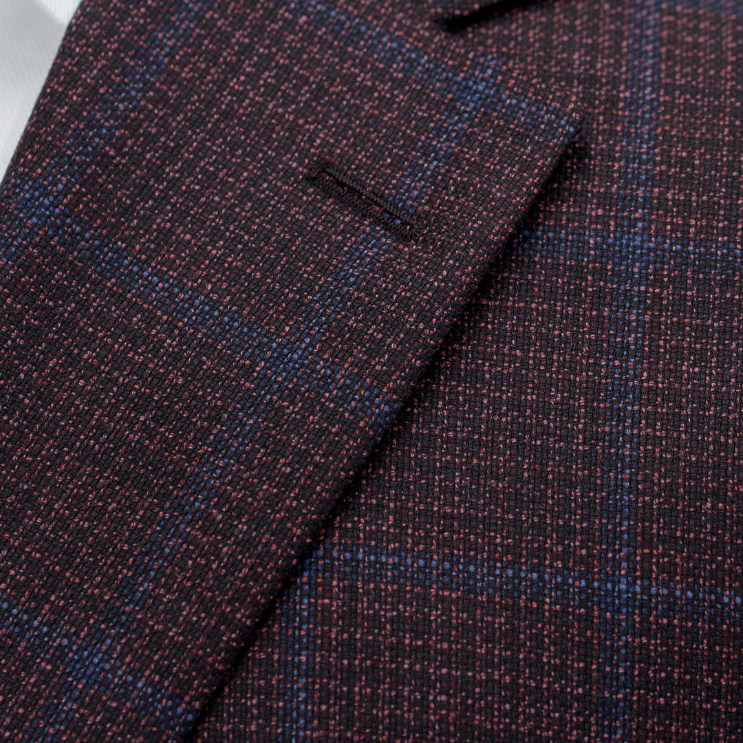 Burgundy with Blue Check Essence Modern Fit Sport Coat - Boutique Jacques Last Call