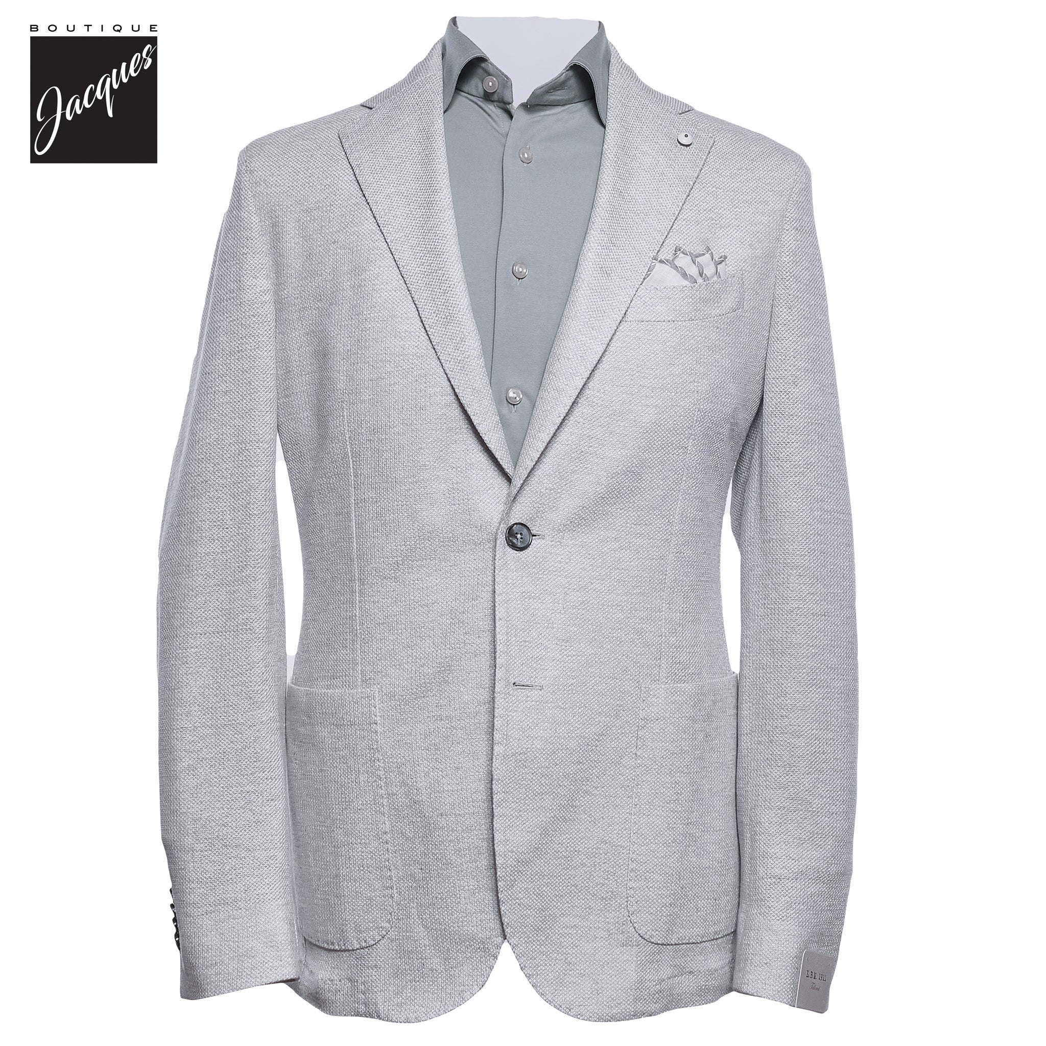Ice Gray Linen-Cotton Jersey Unconstructed Sport Jacket - L.B.M 1911