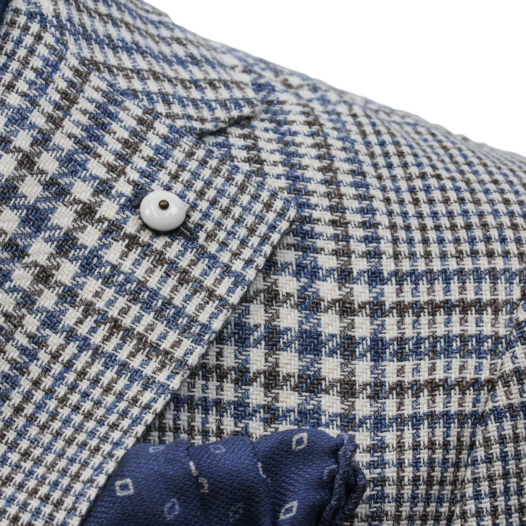 Blue Prince of Wales Cotton Contemporary Fit Sport Jacket - L.B.M 1911