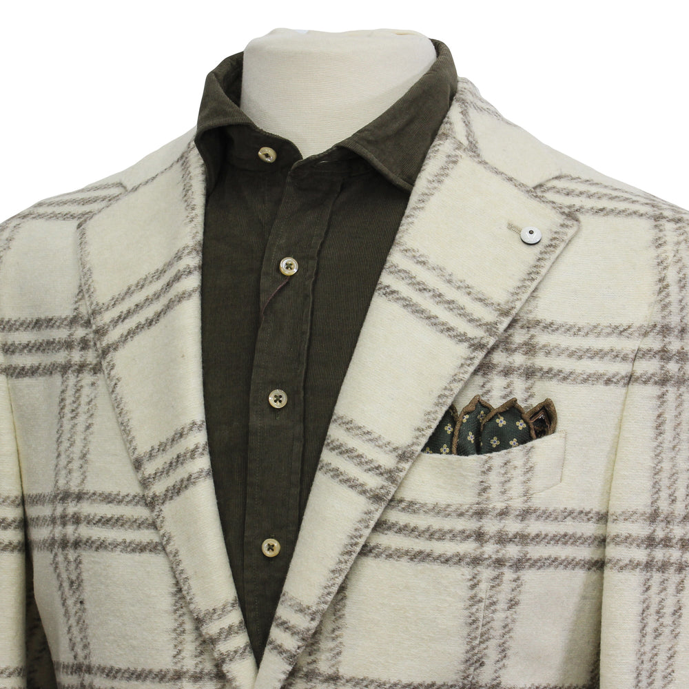 Cream Check Wool-Blend Unconstructed Contemporary Sport Jacket - L.B.M. 1911 - Boutique Jacques Last Call