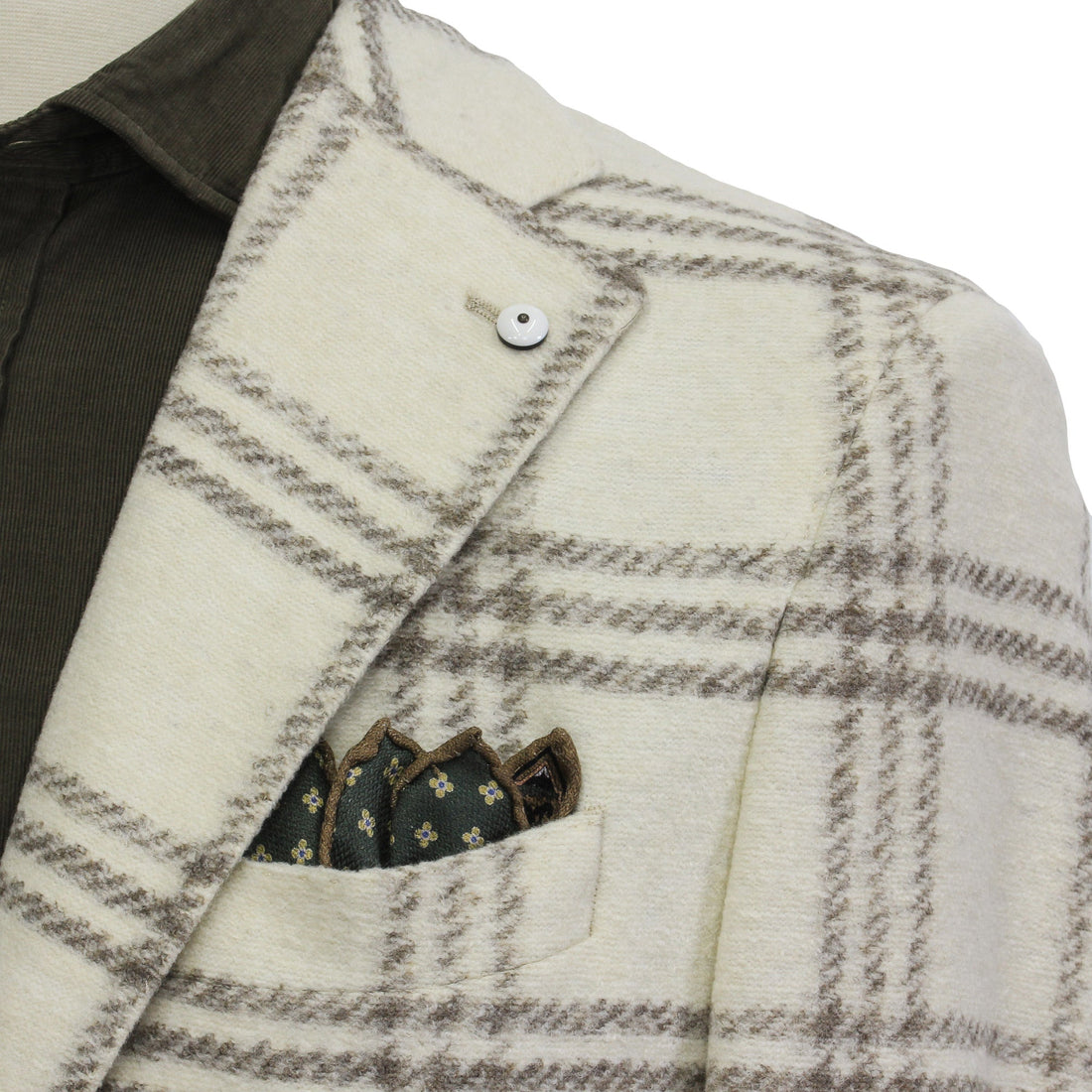 Cream Check Wool-Blend Unconstructed Contemporary Sport Jacket - L.B.M. 1911 - Boutique Jacques Last Call