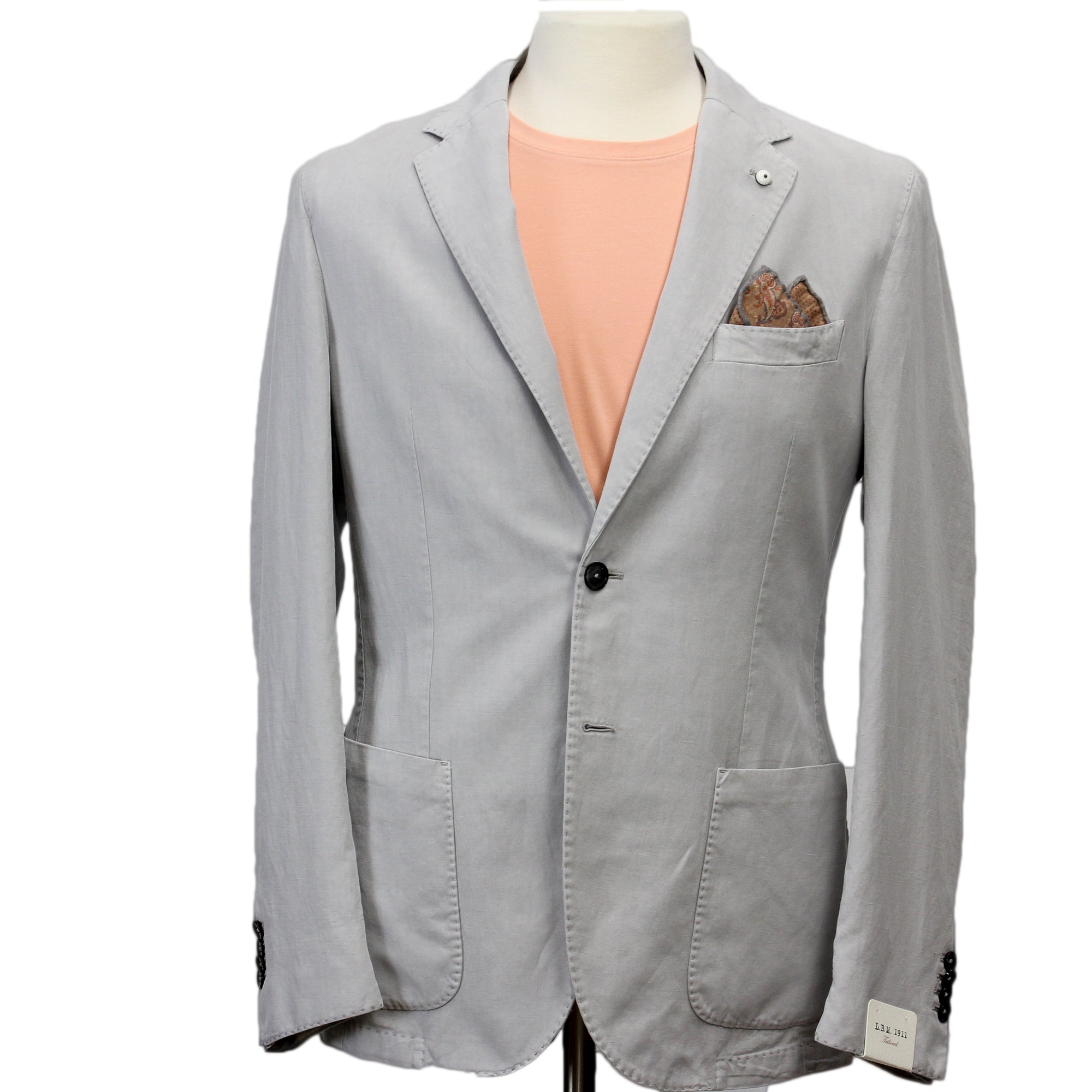 Gray Cotton Sport Coat - L.B.M 1911 - Boutique Jacques Last Call