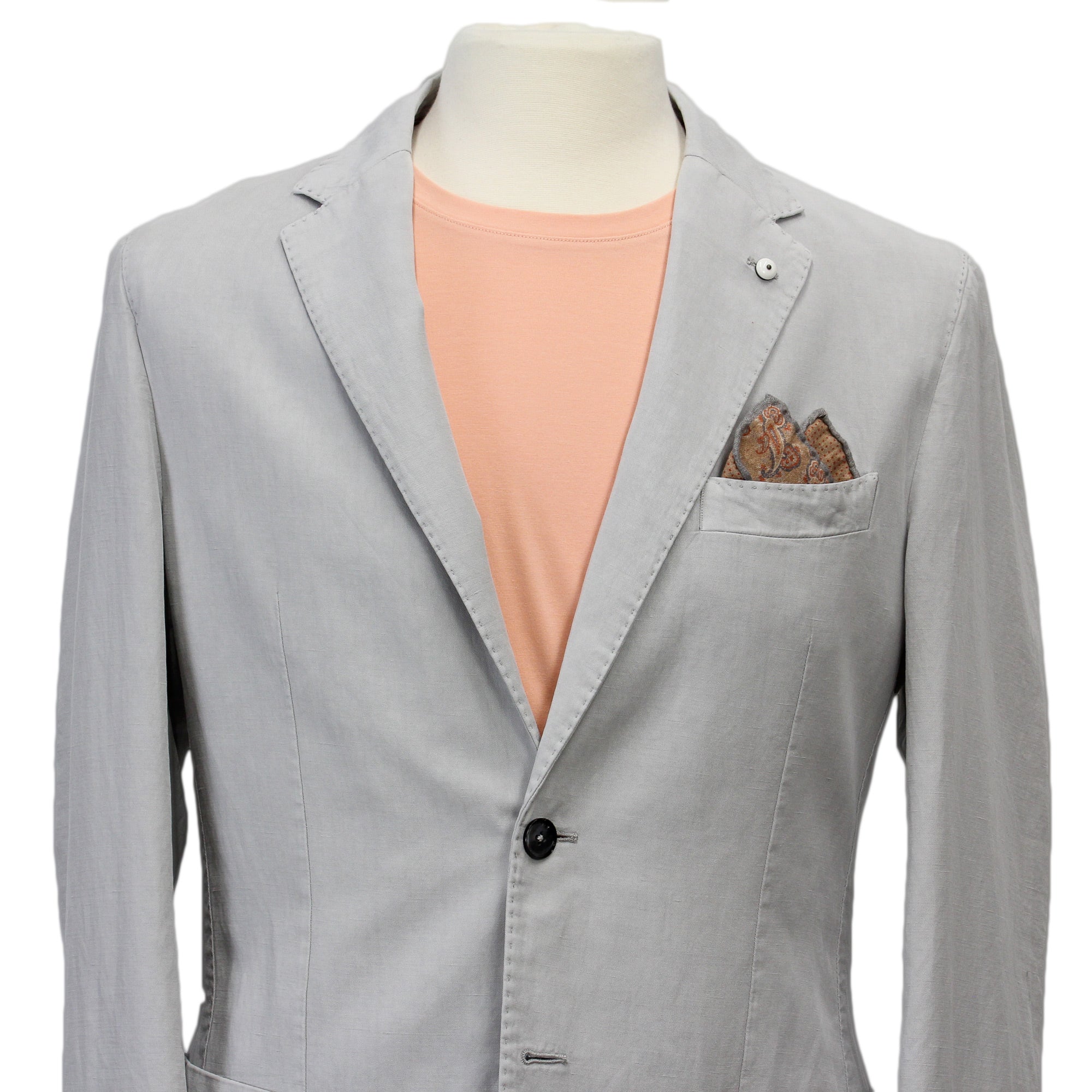 Gray Cotton Sport Coat - L.B.M 1911 - Boutique Jacques Last Call