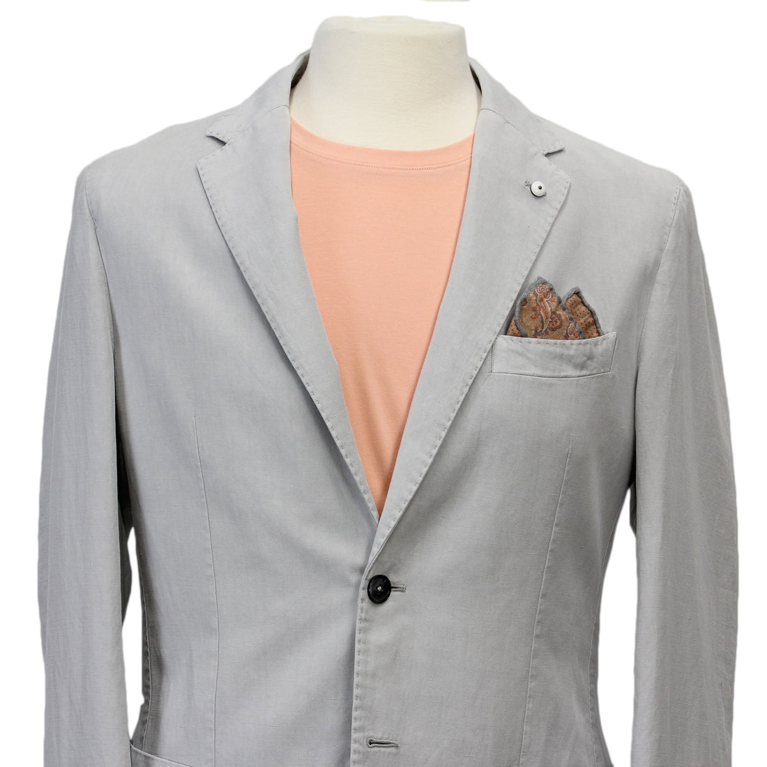 Gray Cotton Sport Coat - L.B.M 1911 - Boutique Jacques Last Call