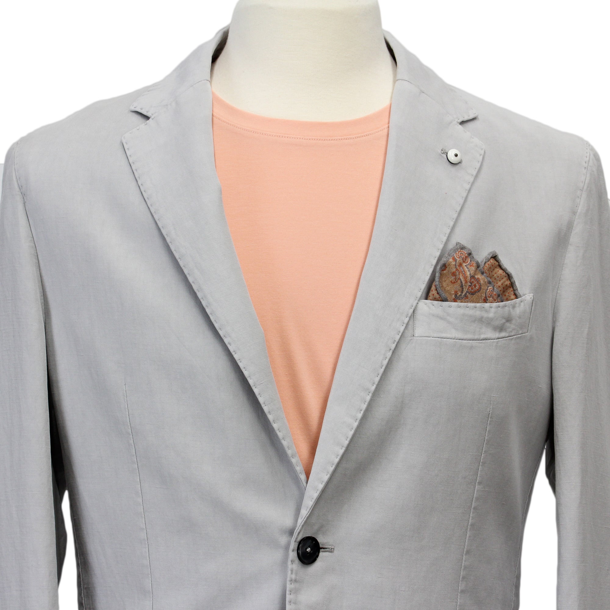Gray Cotton Sport Coat - L.B.M 1911 - Boutique Jacques Last Call