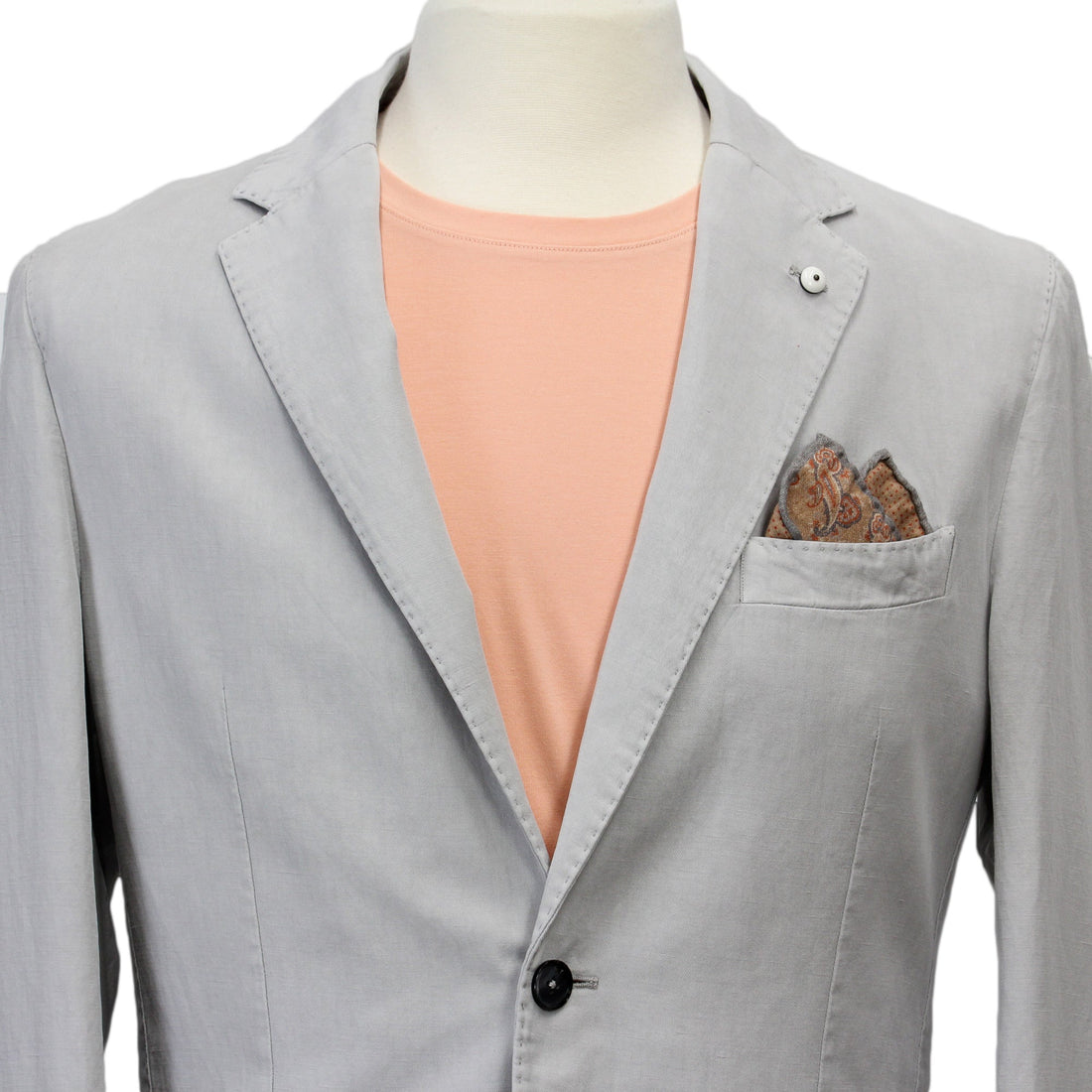 Gray Cotton Sport Coat - L.B.M 1911 - Boutique Jacques Last Call