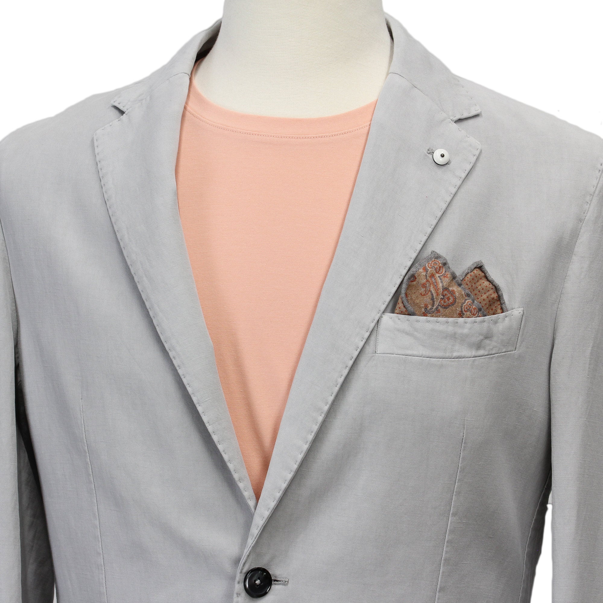 Gray Cotton Sport Coat - L.B.M 1911 - Boutique Jacques Last Call