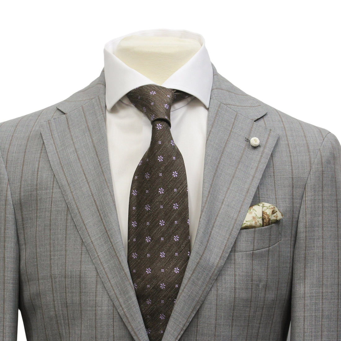 Gray Pin-Stripe Luigi Bianchi Mantova Suit - Boutique Jacques International